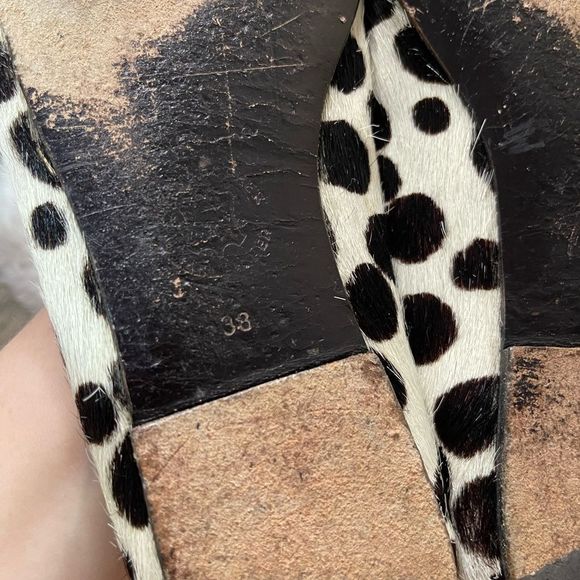 Boden Red Bow Calf Hair Ballet Flats - Picture 4 of 7